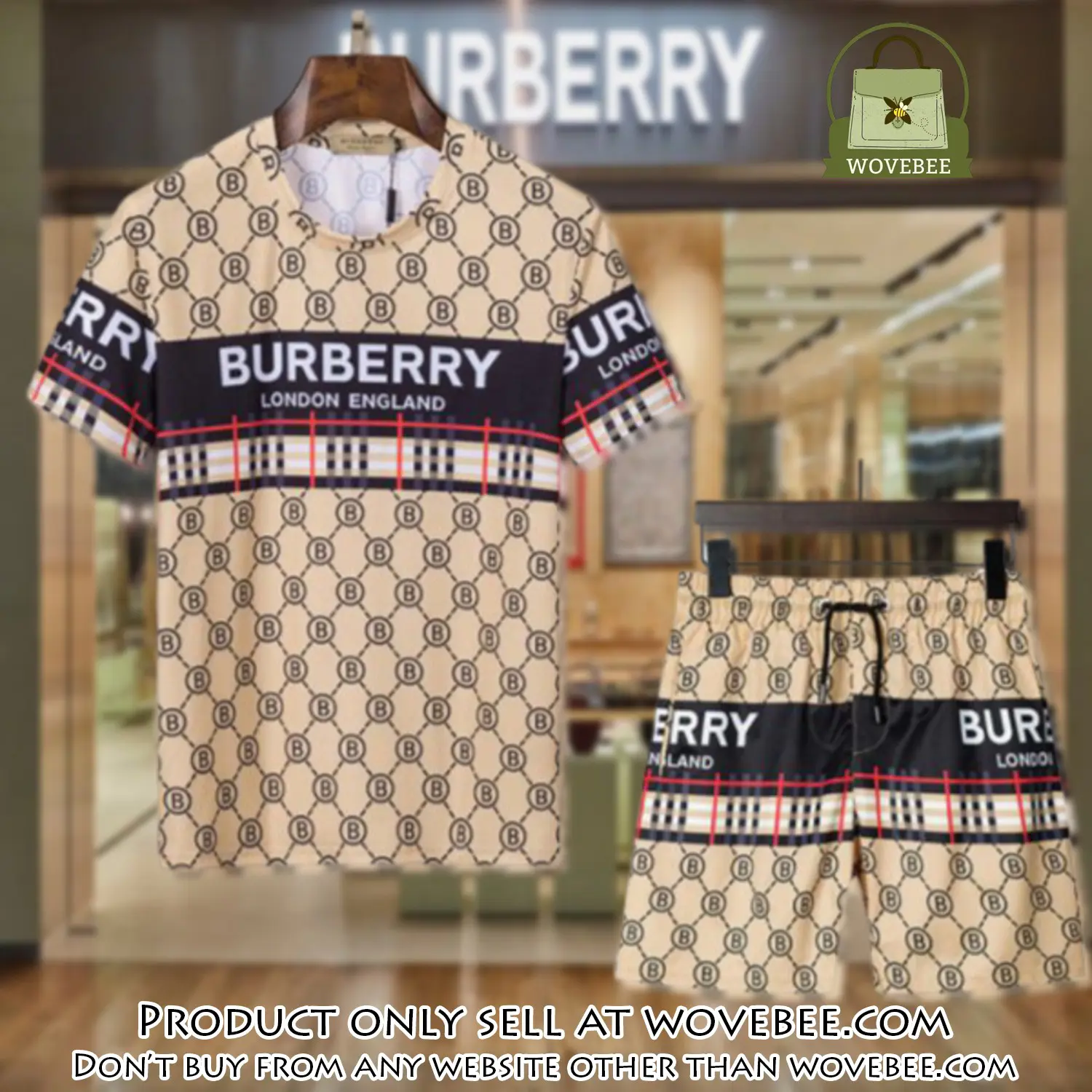 Burberry combo unisex tshirt & short limited luxury outfit cts1040 wvb0319188